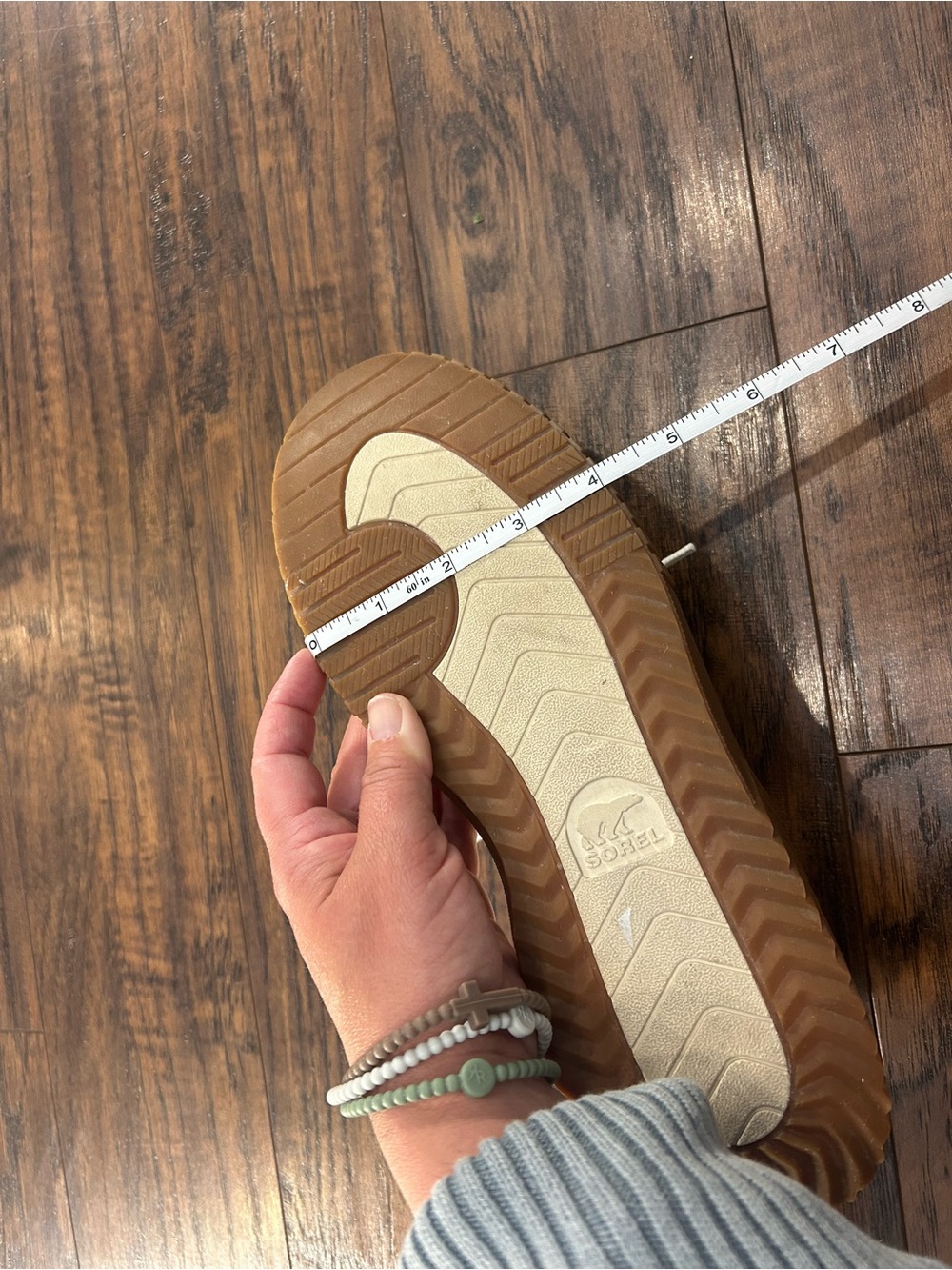 SOREL Women’s ONA Ave Low Sneakers Cream Leather Platform Gum Sole Size 11 - Picture 10 of 16